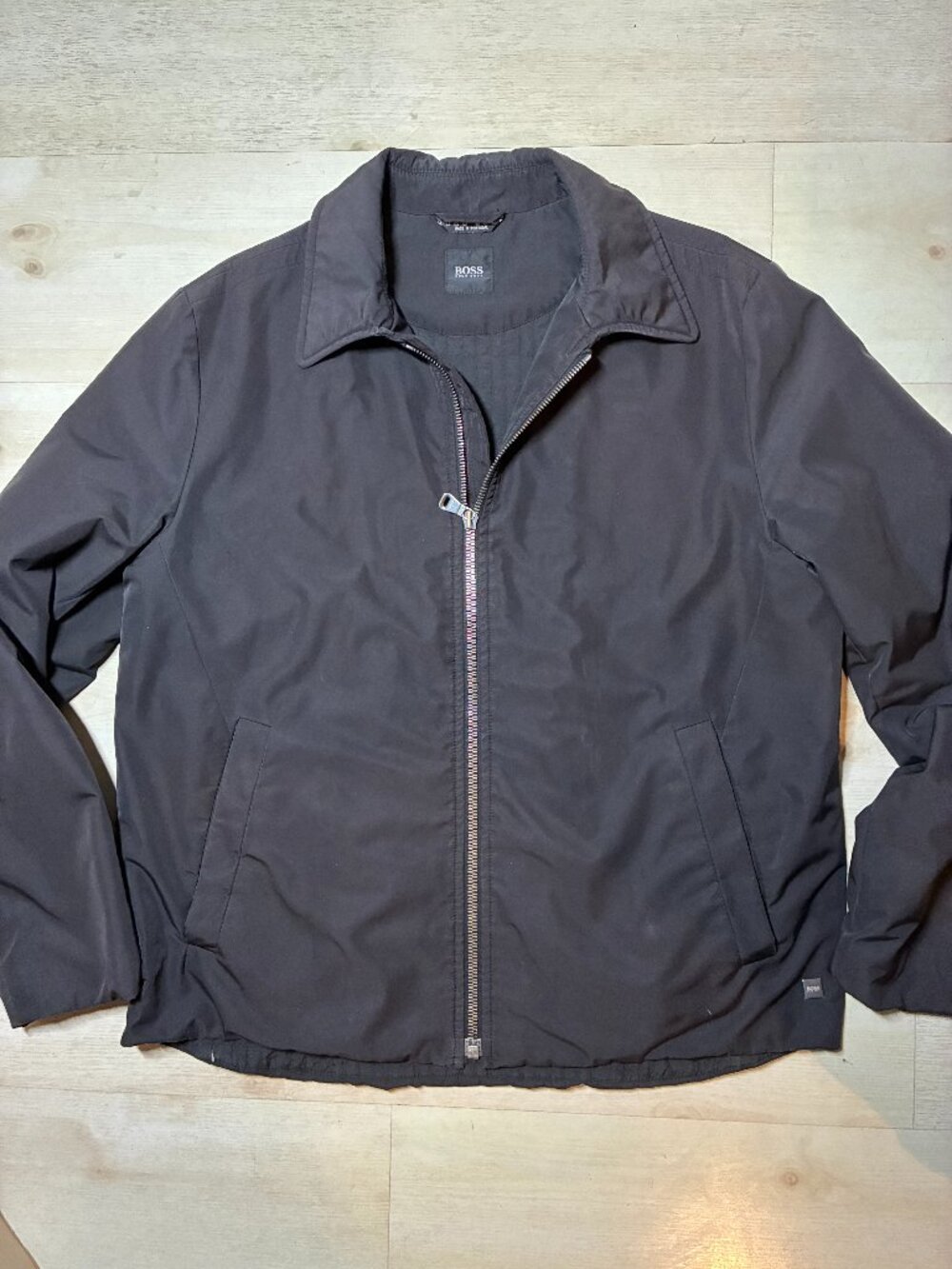 BOSS Hugo Boss Men's "Craig" Black Harrington Full-Zip Jacket Size 44R Large